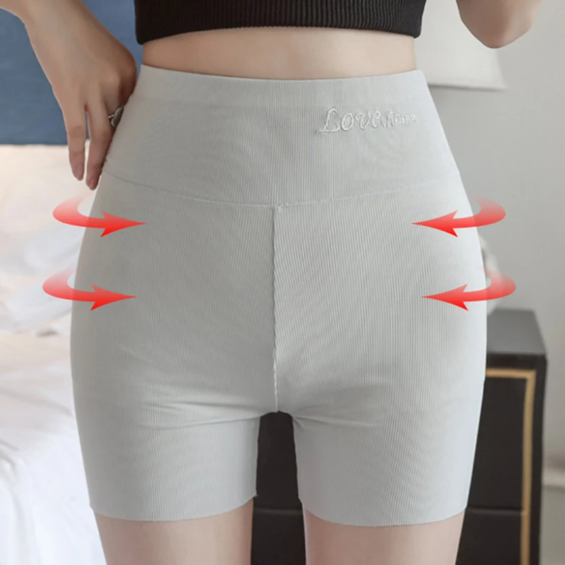 

Summer Women Safety Shorts Pants Seamless Thin Ice Silk High Waist Panties Seamless Anti Emptied Boyshorts Girls Underwear New