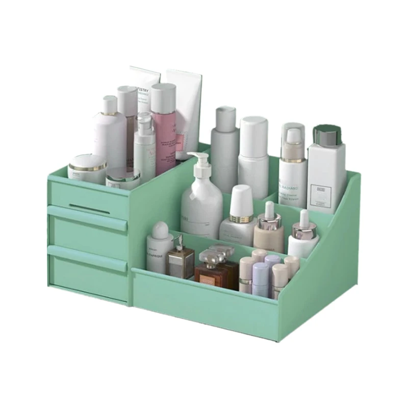 

Косметический Органайзер для макияжа с ящиками, пластиковая коробка для хранения в ванной комнате для ухода за кожей, держатель для кистей ...