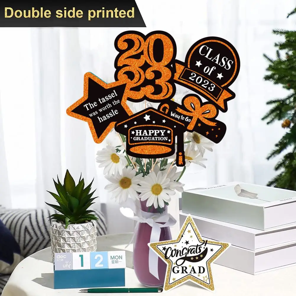 

Dessert Topper 1 Set Create Letter Design Eye-catching Class of 2023 Table Cake Topper Festival Supplies