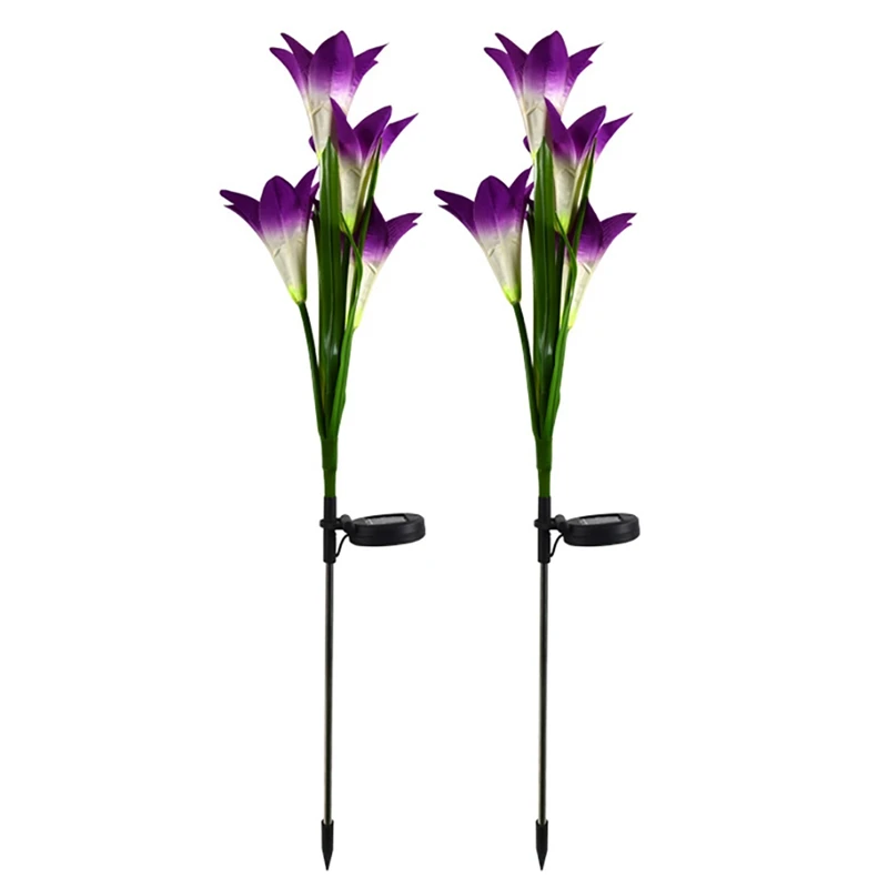 

Lily Shape Night Light Beautiful Lily Flower Solar Lamp Outdoor Fairy Garden Lights Solar Stake Flower Lights