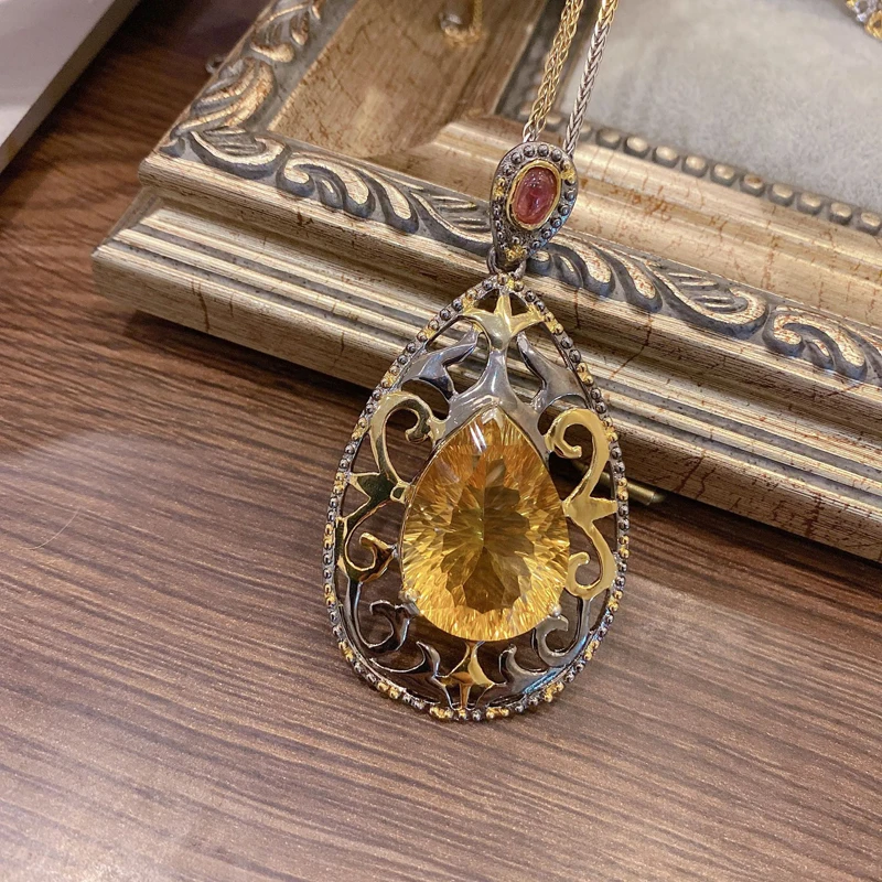 Ожерелье с подвеской в форме груши винтажном стиле минималистичное ювелирное