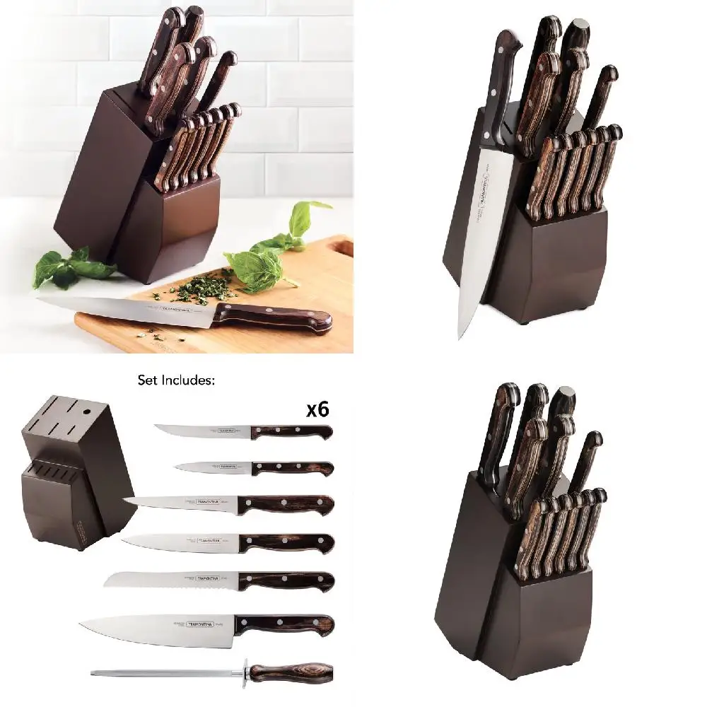 

Magnificent Grade Stainless Steel Kitchen Cutlery Set with Block and Oversized Knives for Entertaining and Everyday Use.