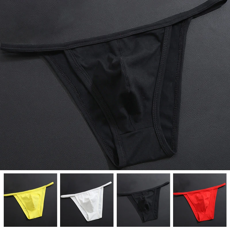 

Men's Sexy Solid Color Low Waist Thong Briefs Solid Color Breathable Underwear Size M-XXL Ultra-thin Belt Seamless Underpants