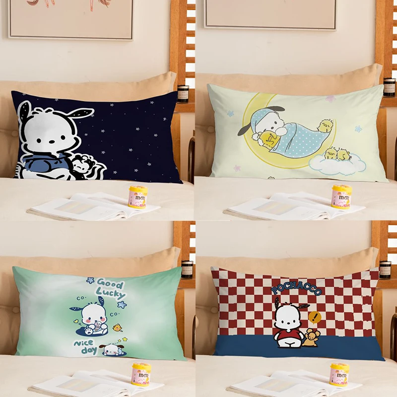 

Kawaii Pochacco Children Pillow Case Anime Cartoon Sanrio Double sided cotton Pillowcase Student Dormitory Washable Pillow Case