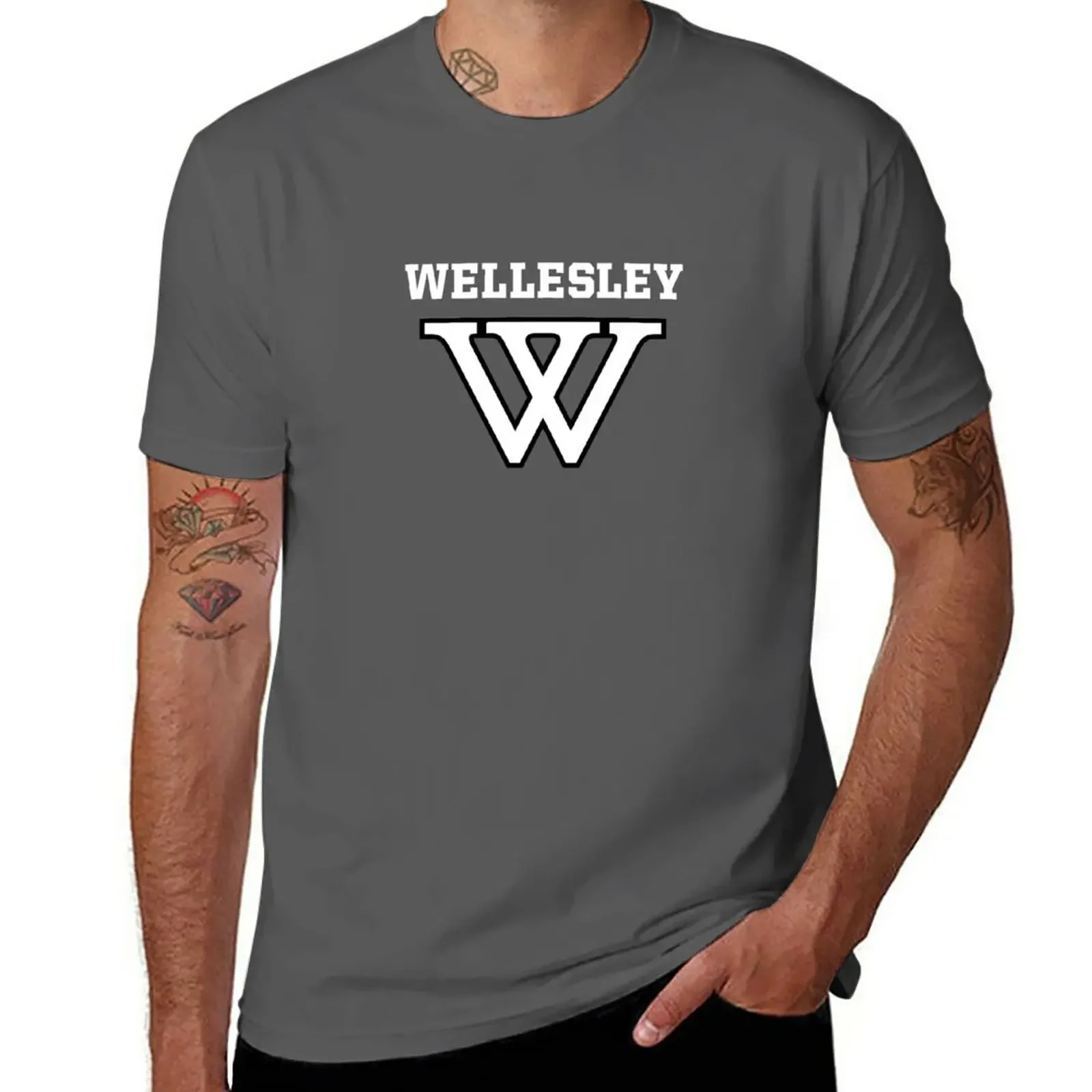 New Wellesley футболка колледжа boys с животным принтом Мужская мужские футболки