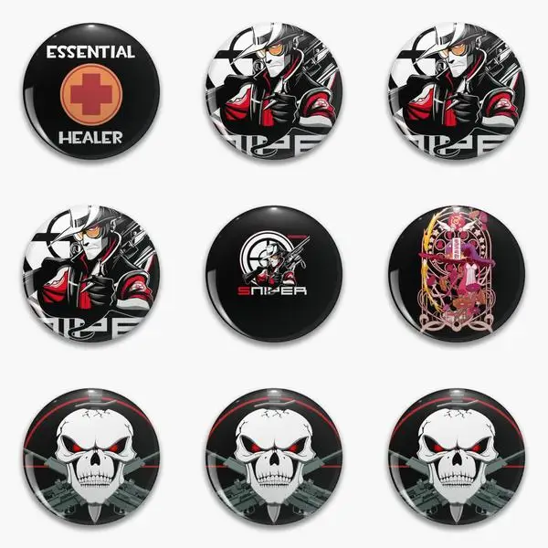 

Sniper Essential Team Fortress Tf2 Healer Worker Soft Button Pin Customizable Decor Cute Women Creative Brooch Fashion Metal
