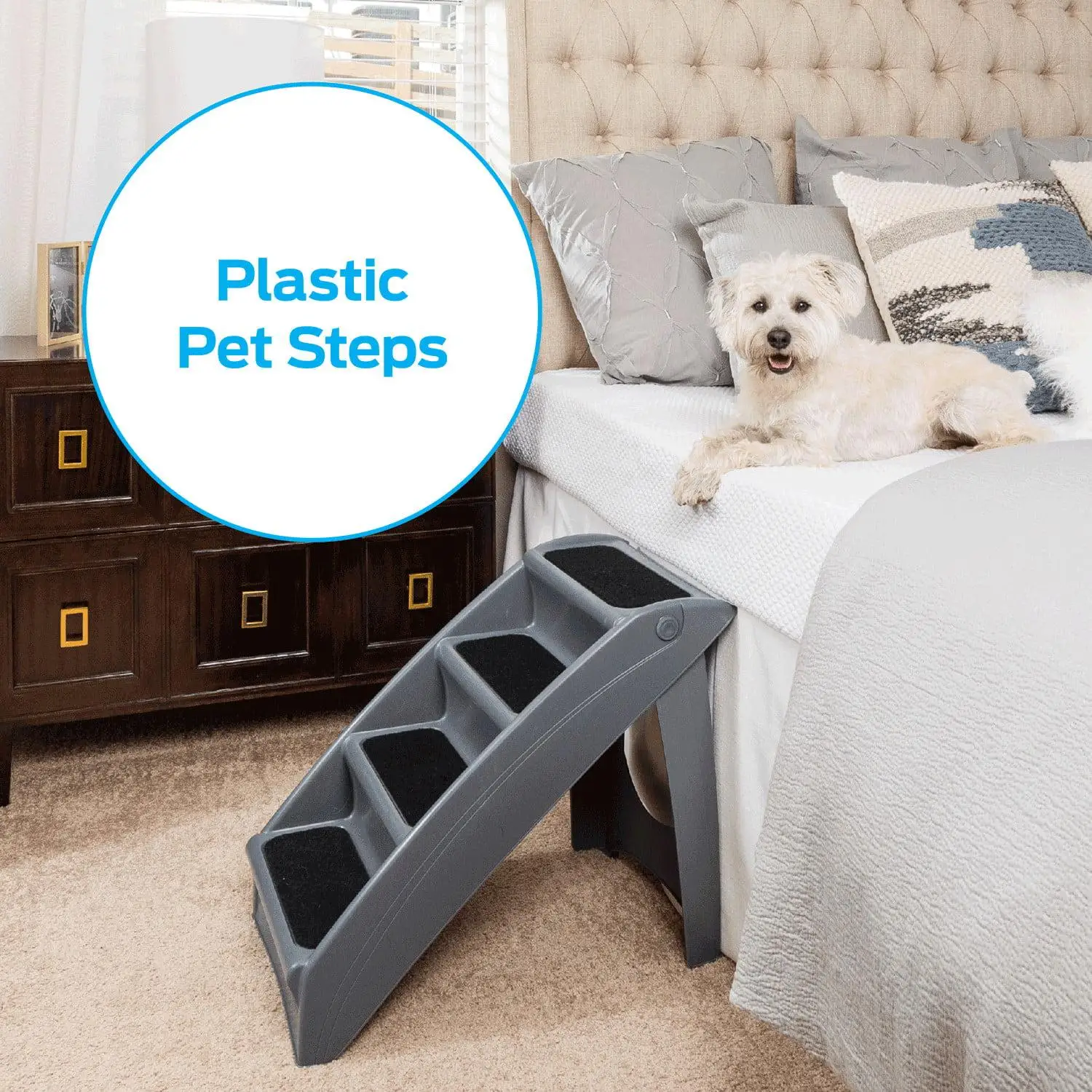 

Premier Pet Plastic Pet Steps Helps Your Pet Get Up & Down - Supports Up To 150 lb