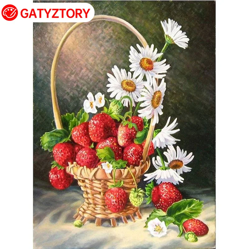 

GATYZTORY Painting By Number Daisy Kits DIY Frame Coloring By Number Flowers Drawing On Canvas HandPainted Modern Art Gift
