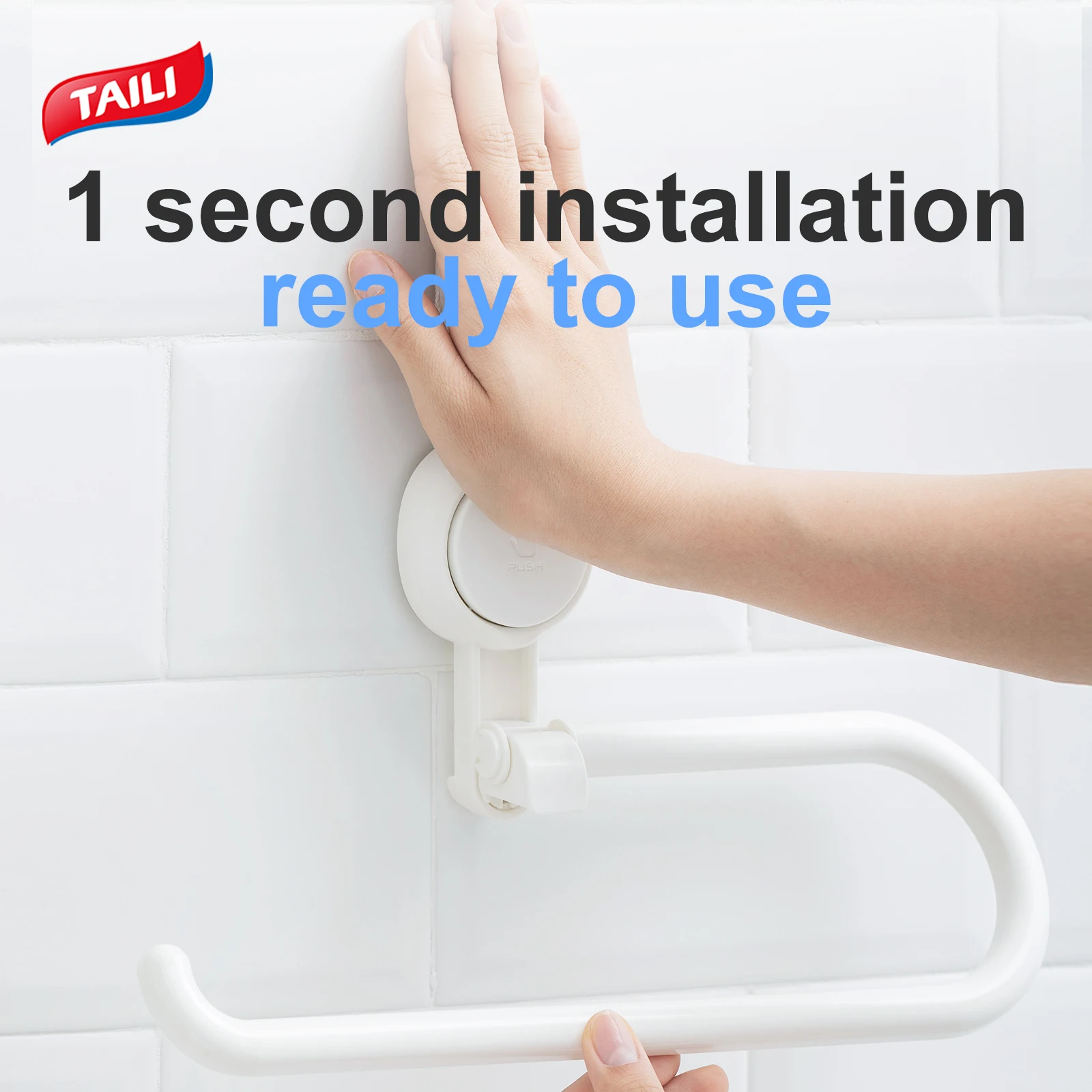 TAILI Полка для полотенец на присоске без сверления многоразовая настенная вешалка