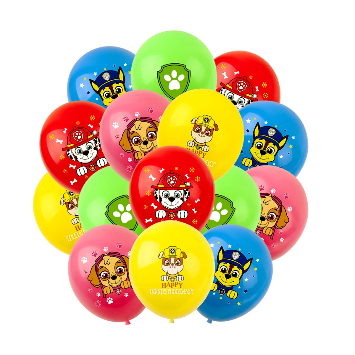 

Paw Patrol Creative Cartoon Pattern Birthday Party Venue Decoration Supplies 12 Inch Latex Balloon Set Children Balloon Toys