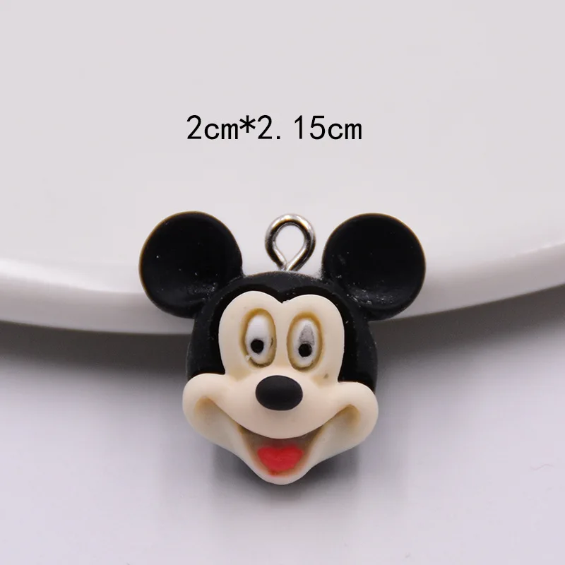 20PCS Disney Cartoon Simulation Character Mickey Minnie Resin Pendant DIY Jewelry Accessories Earrings Bag Bag Keychain Pendant