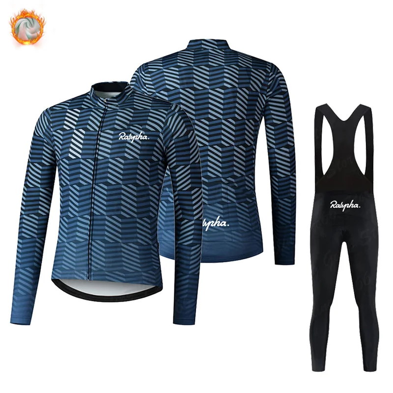 

Комплект велосипедной одежды Raphafu, зимняя велосипедная кофта с теплой флисовой подкладкой, одежда для горных велосипедов, велосипедный комплект, мужская спортивная одежда для велоспорта