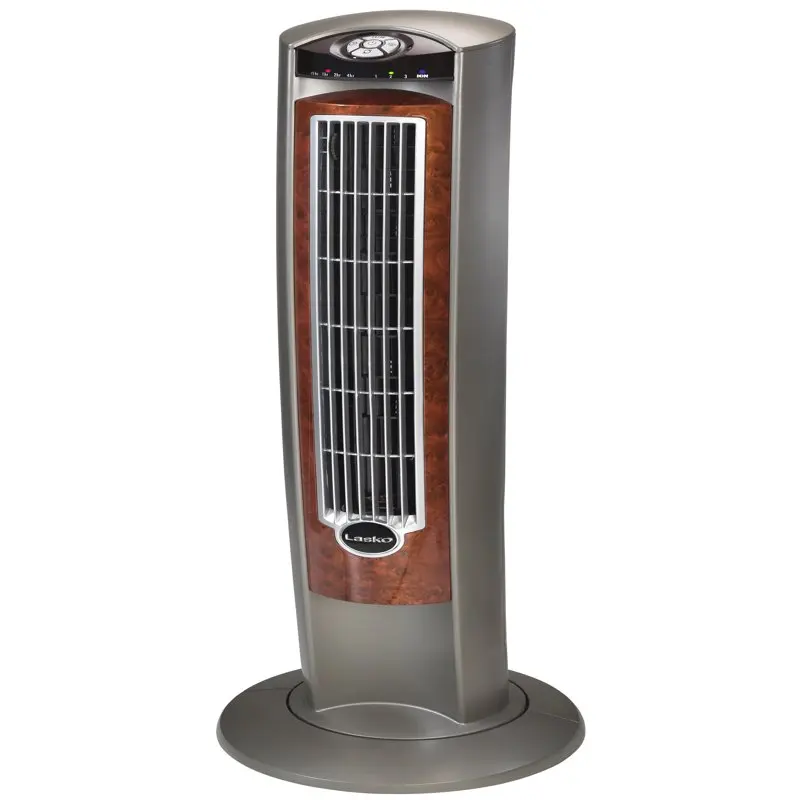 

42" Wind Curve Tower Fan with Ionizer and Remote, 2554, Gray/Woodgrain
