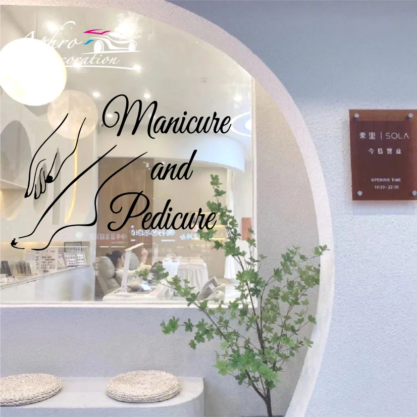 Виниловая наклейка для салона красоты маникюра педикюра ногтей