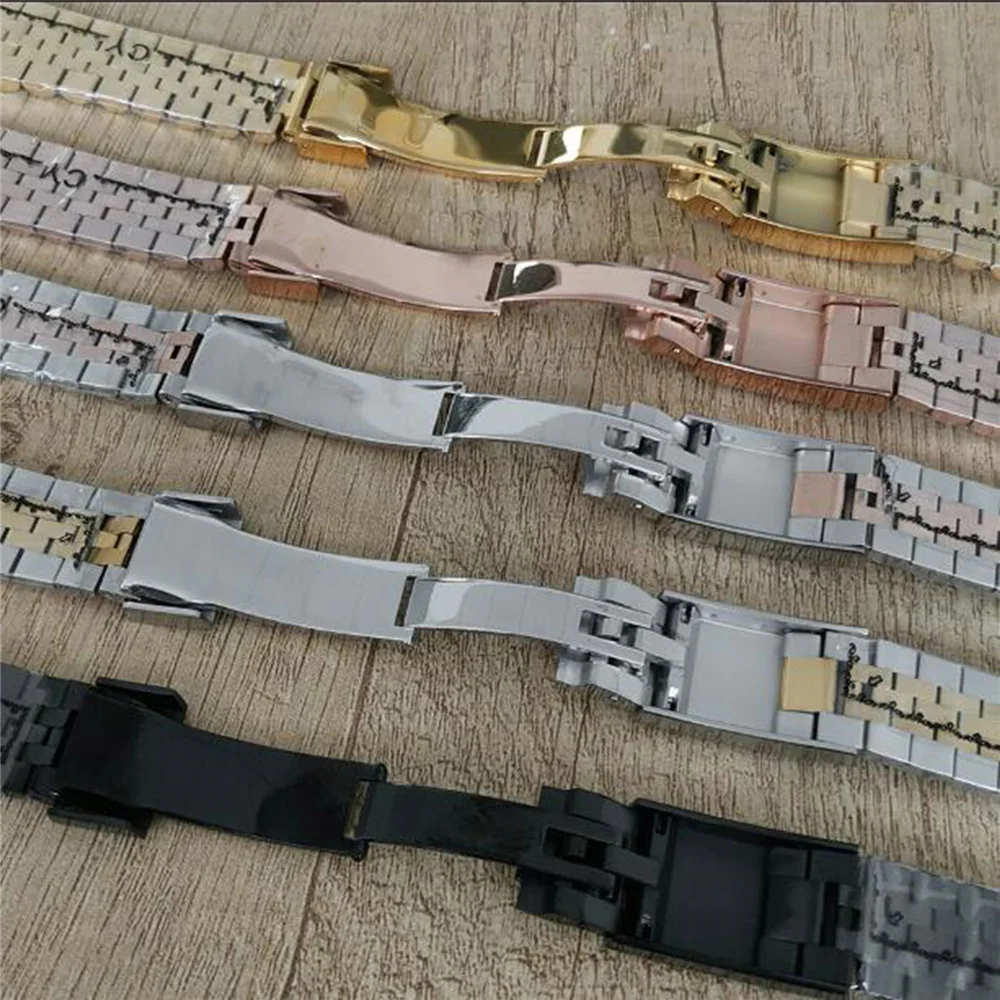 Black/Steel/Rose/Gold 20MM Five Beads Stainless Steel Watch Strap Single Folding Buckle Watchbands for Our SUB 40MM Watch Case