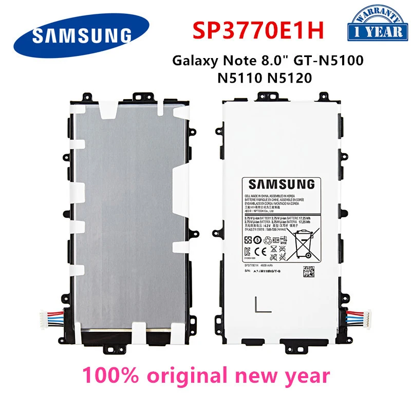 

SAMSUNG Orginal Tablet SP3770E1H Battery 4600mAh For Samsung Galaxy Note 8.0" GT-N5100 N5110 N5120 Tablet Batteria
