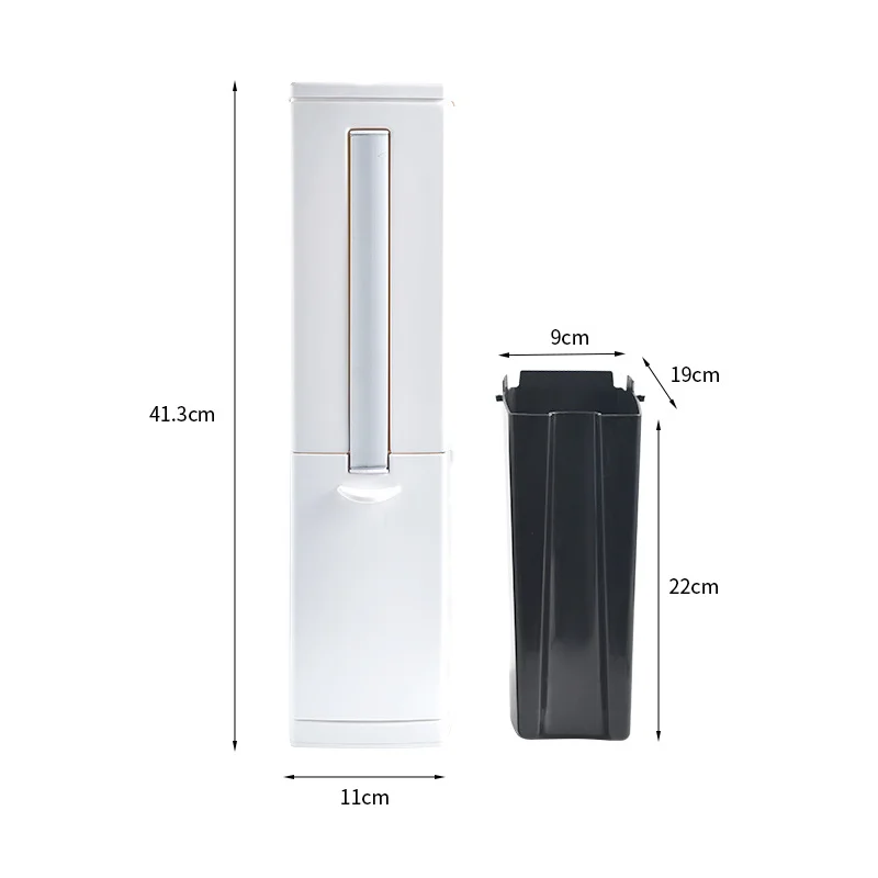narrow trash can toilet brush set bathroom plastic waste bin dustbin kitchen garbage bucket trash bin household cleaning tools free global shipping