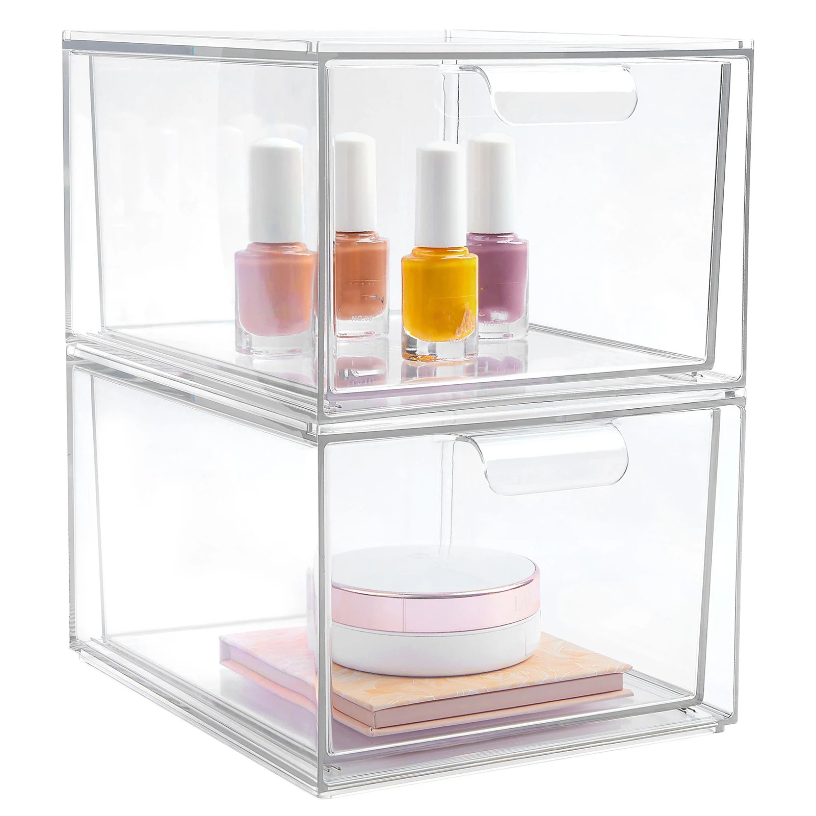 

2pcs Stackable Food Containers Heavy Duty Storage Boxes for Household Organization
