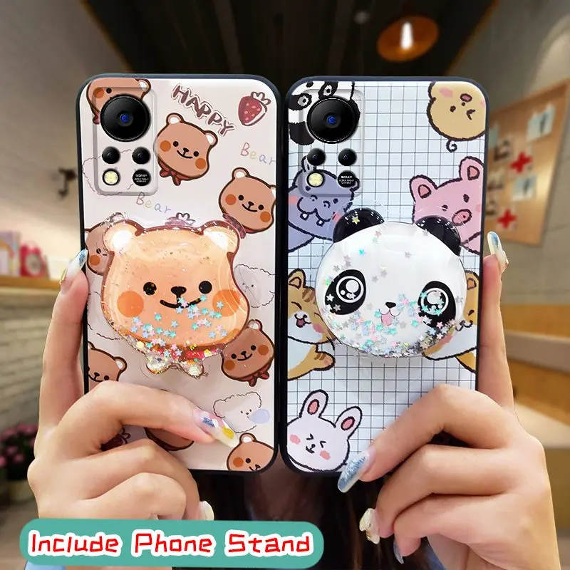 anti knock cute phone case for infinix hot 11s nfcx6812b durable tpu anti dust foothold for girls free global shipping