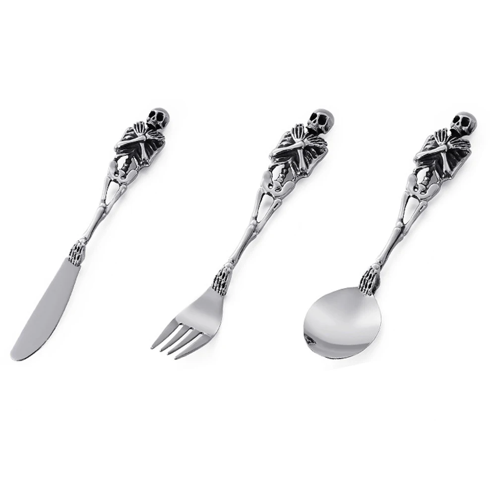 

Набор столовых приборов YIJIANDNEW с черепом из титановой стали 316L