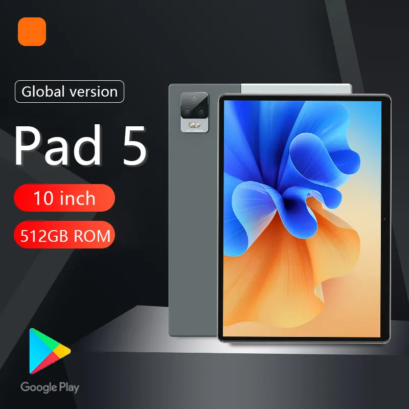 

Pad 5 Tablet 10 Inch Tablete 12GB RAM 512GB ROM Tablets Snapdragon 888 Octa Core/GPS 4/5GWIFI New Global Dual Sim Tablet Android