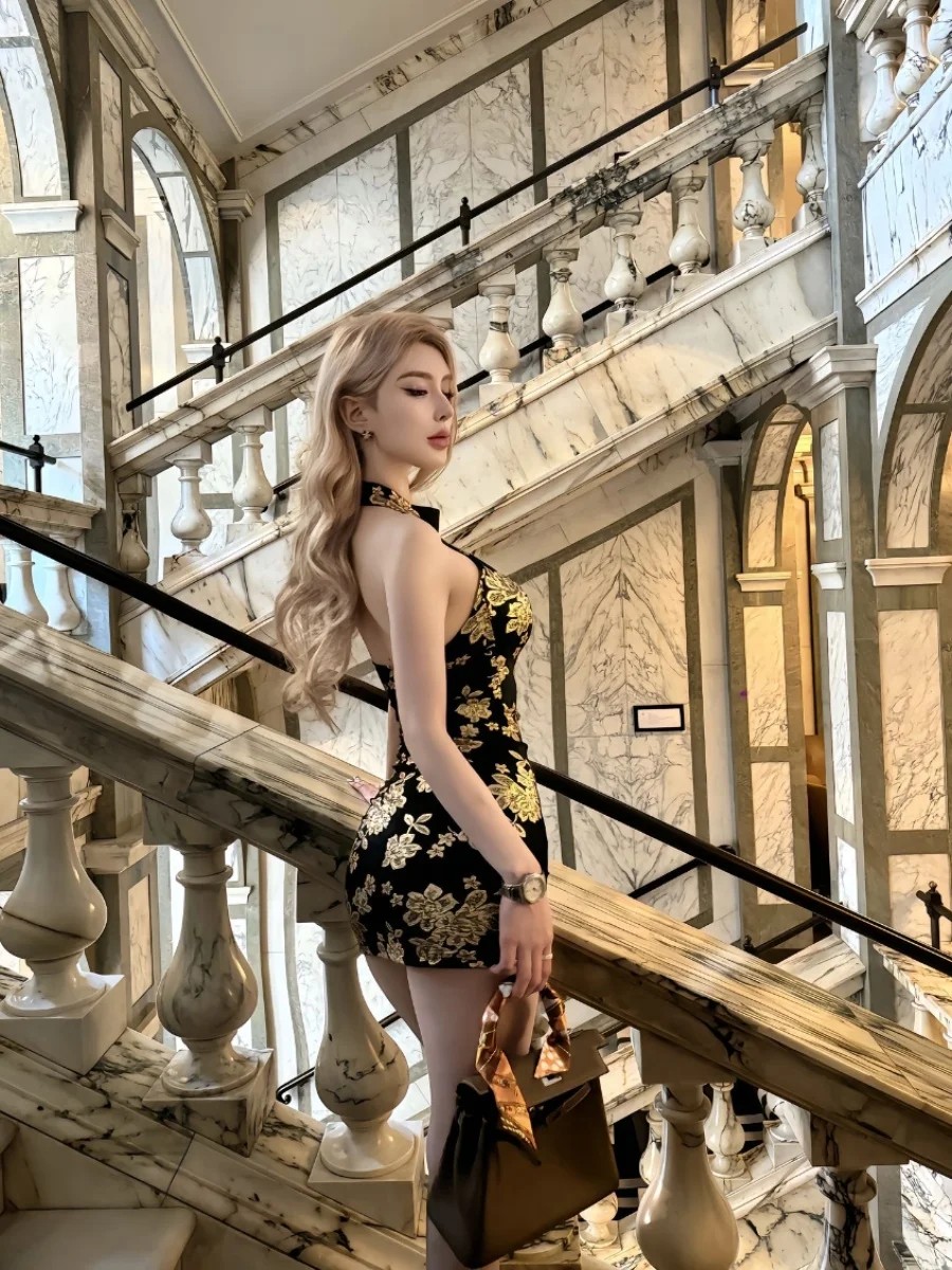 Новое оригинальное японское Harajuku крутое модное готическое черное золотое платье