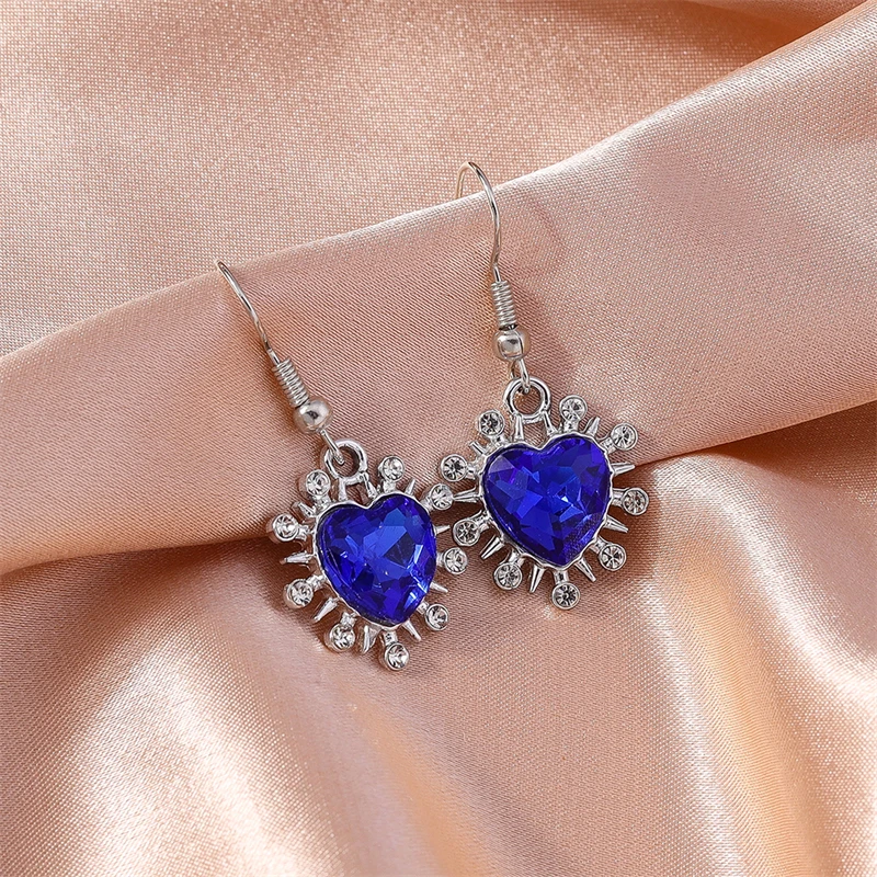 Элегантные хрустальные серьги-подвески в форме сердца для женщин и девушек