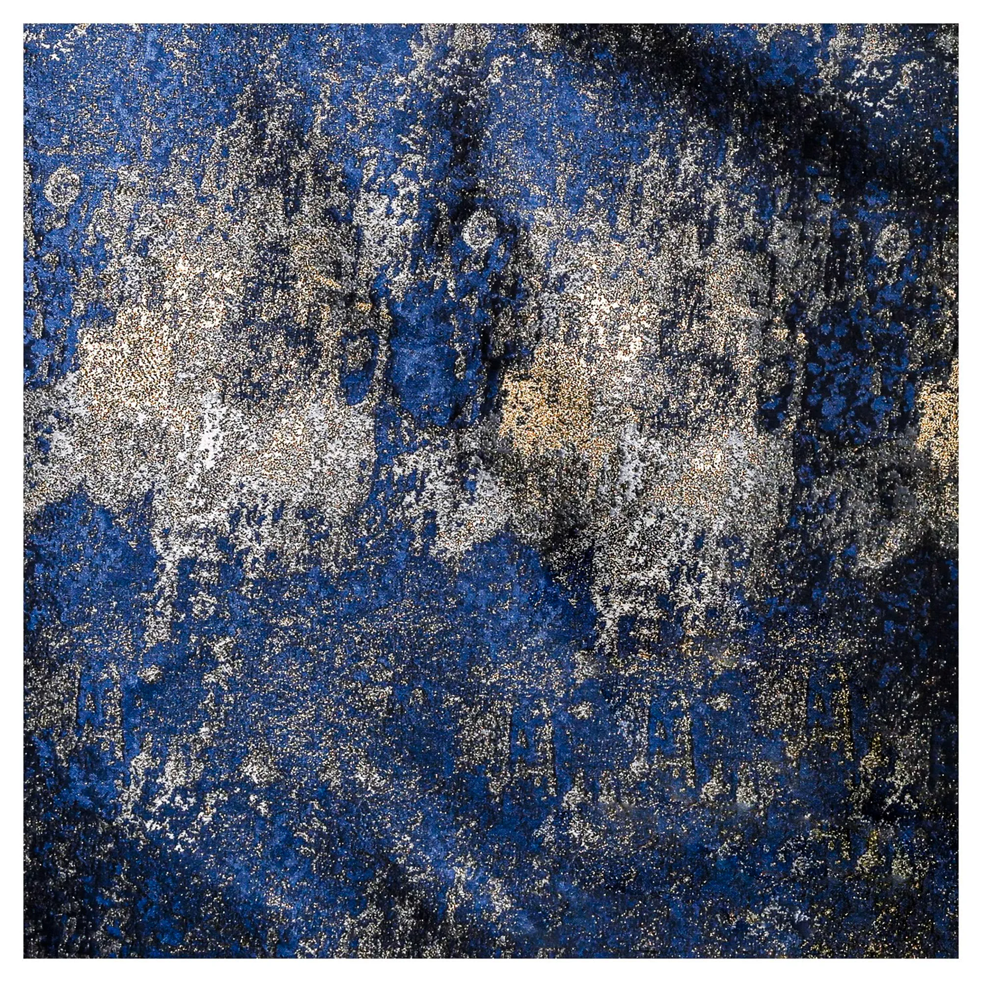 Синий позолоченный жаккардовый светоотражающий необычный золотой шелк ретро