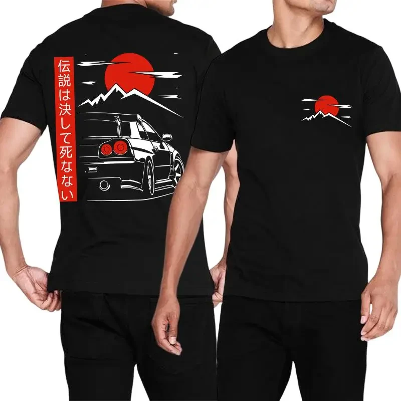 Футболка в японском стиле JDM Culture GTR Racing футболка с принтом сзади уличная одежда