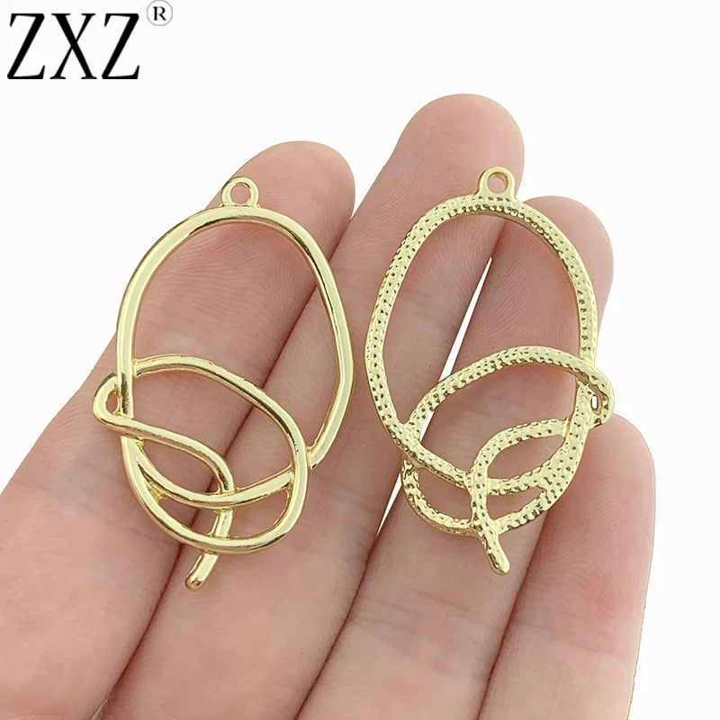 Асимметричные Подвески ZXZ в геометрическом стиле золотого цвета, 10 шт., подвески для сережек «сделай сам», аксессуары для изготовления ювелирных изделий 26x42 мм