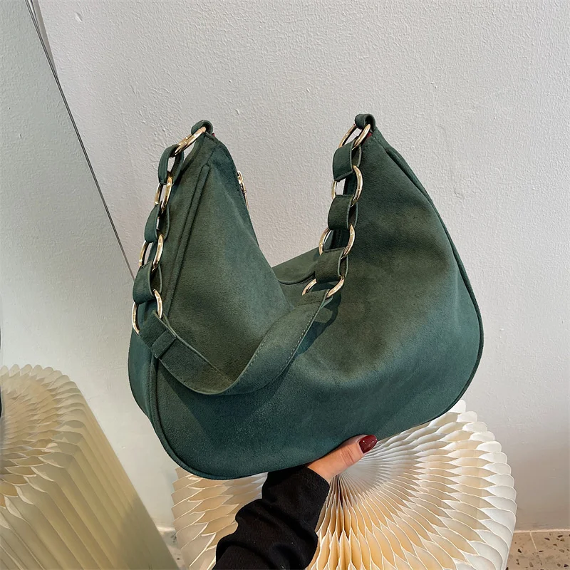 

Дизайнерская осенне-зимняя женская сумка большой вместимости в стиле ретро, новая женская сумка, замшевая сумка через плечо, стильная сумка для подмышек