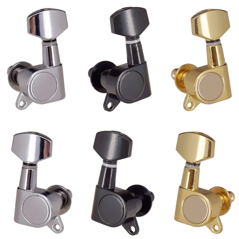 3R3L 6R 6L Silver Black Gold Acoustic Electric Folk Guitar Strings Tuning Pegs Keys Tuners Machine Heads Accessories Parts