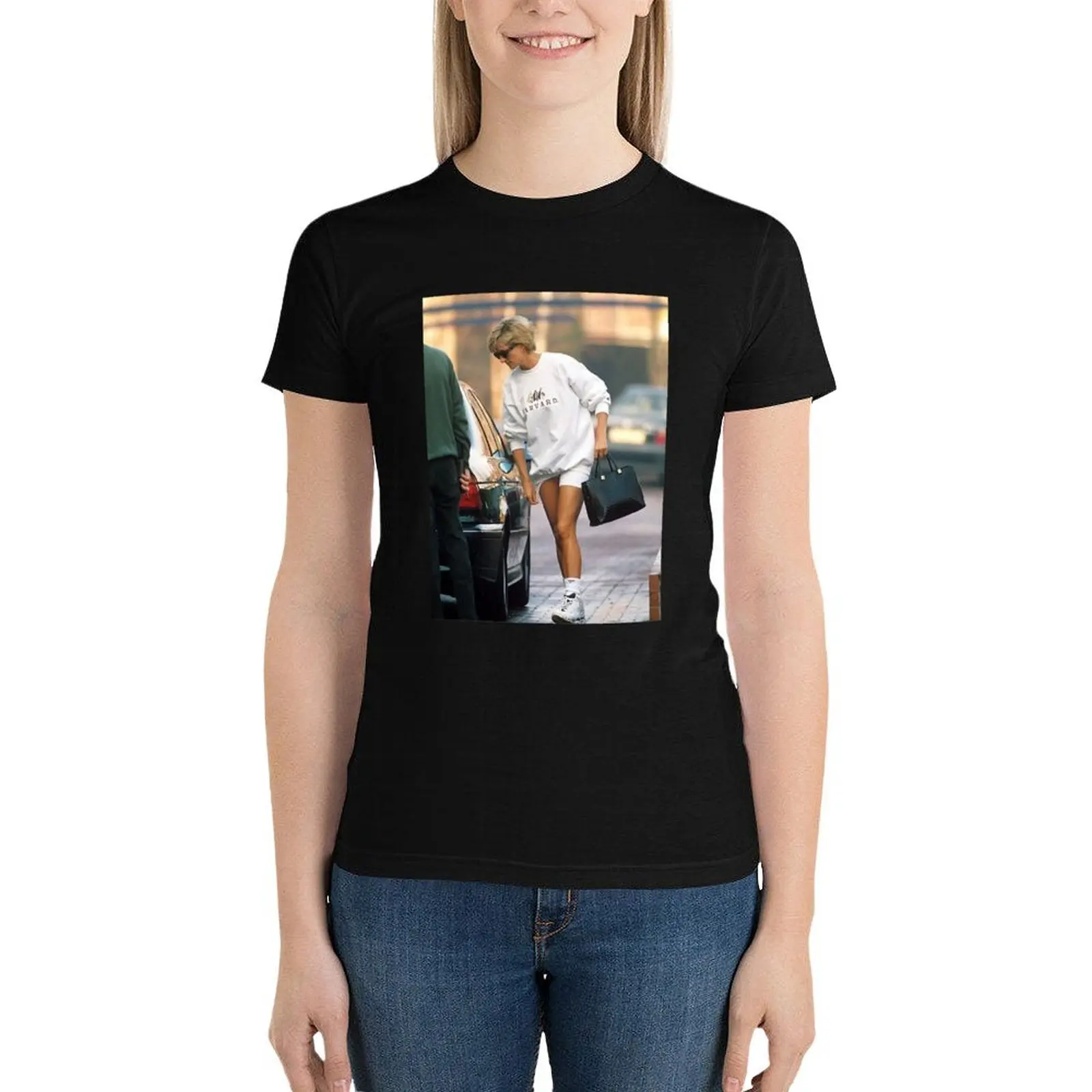 Футболка принцессы Дианы футболки оверсайз корейская мода женская одежда для