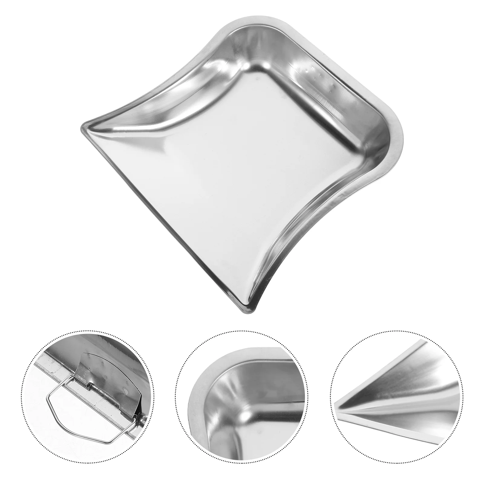 

Desktop Dustpan Stainless Steel Trashcan Durable Convenient Cleaning Home Household Office Garbage