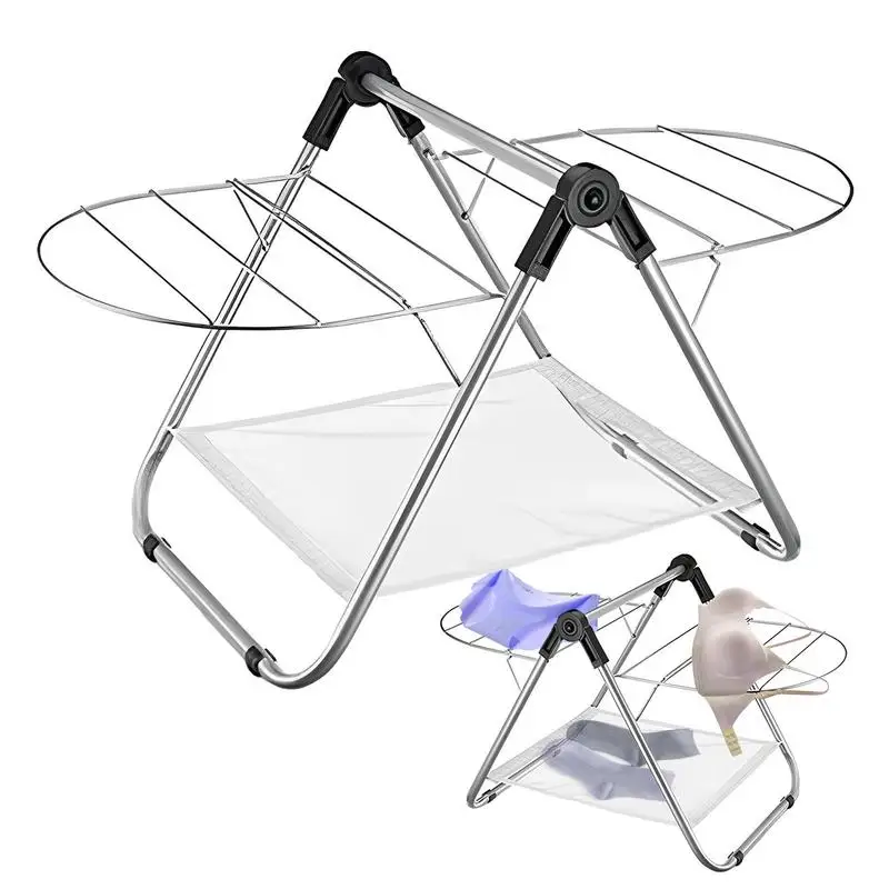 

Laundry Drying Rack Adjustable Clothes Space-Saving Airer Free-Standing Outdoor Travel Essentials For Home Hotel Caravan Camping