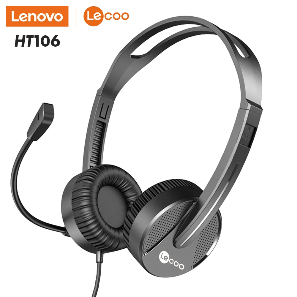 Проводная гарнитура Lenovo Lecoo HT106 3 5 мм с регулируемым микрофоном |