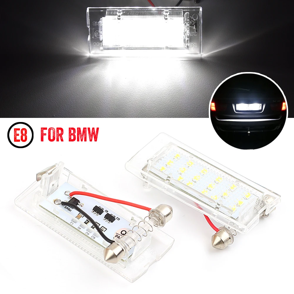 

For BMW E53 X5 2001-2006 E83 X3 04-09 18 SMD 3528 Error Free LED Bulbs CANBUS License Plate Light Number Lamp LED Lamp For Car