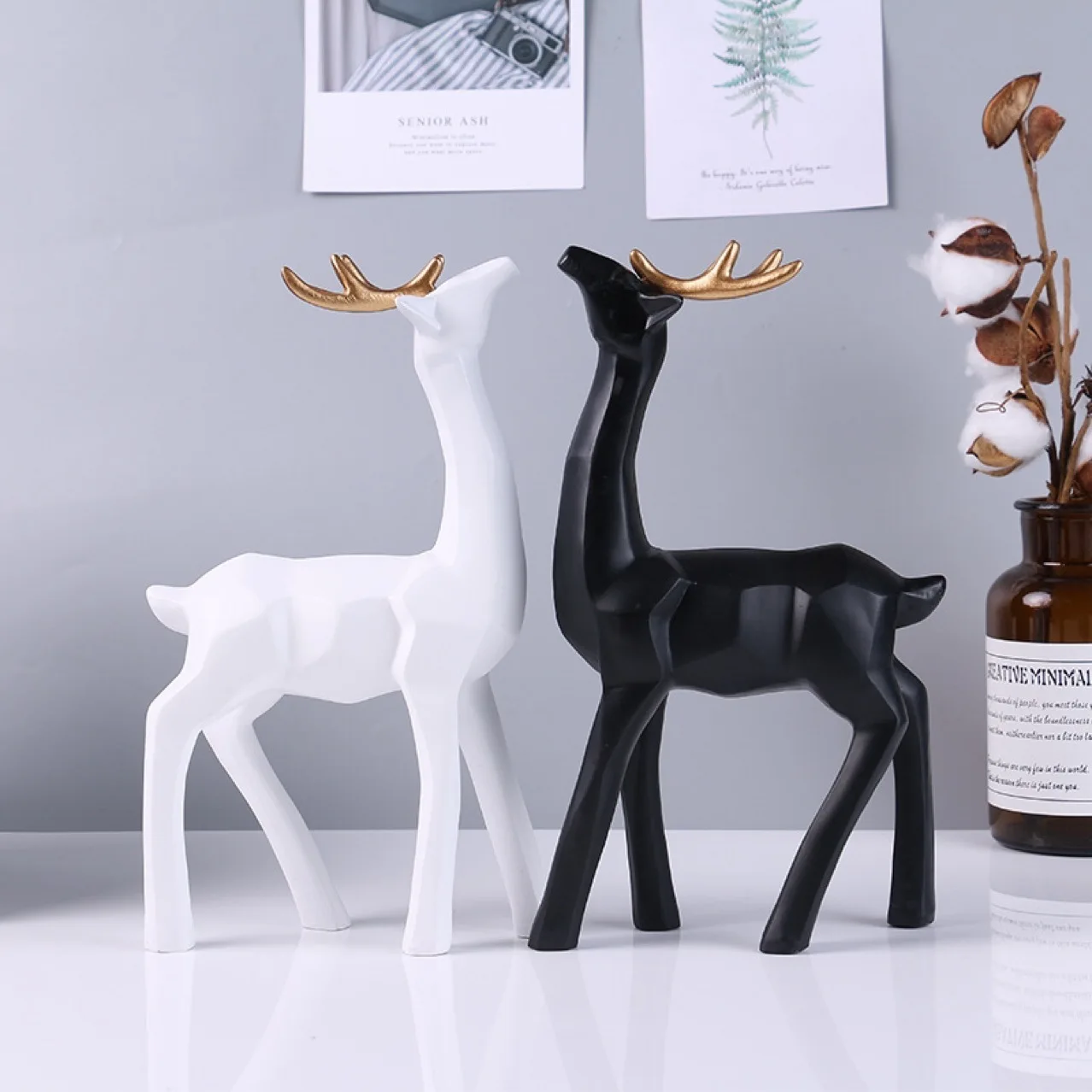 

Nordic style couple geometric Ping An deer living room porch office soft decoration