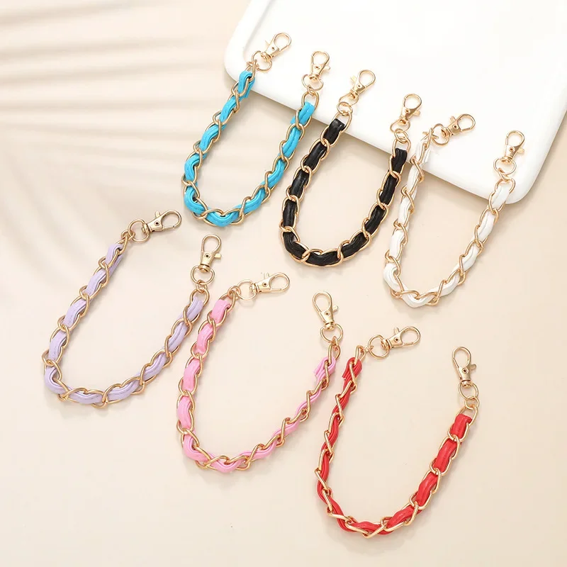 Стильный кожаный брелок ручной работы с коротким ремешком для телефонов чашек и