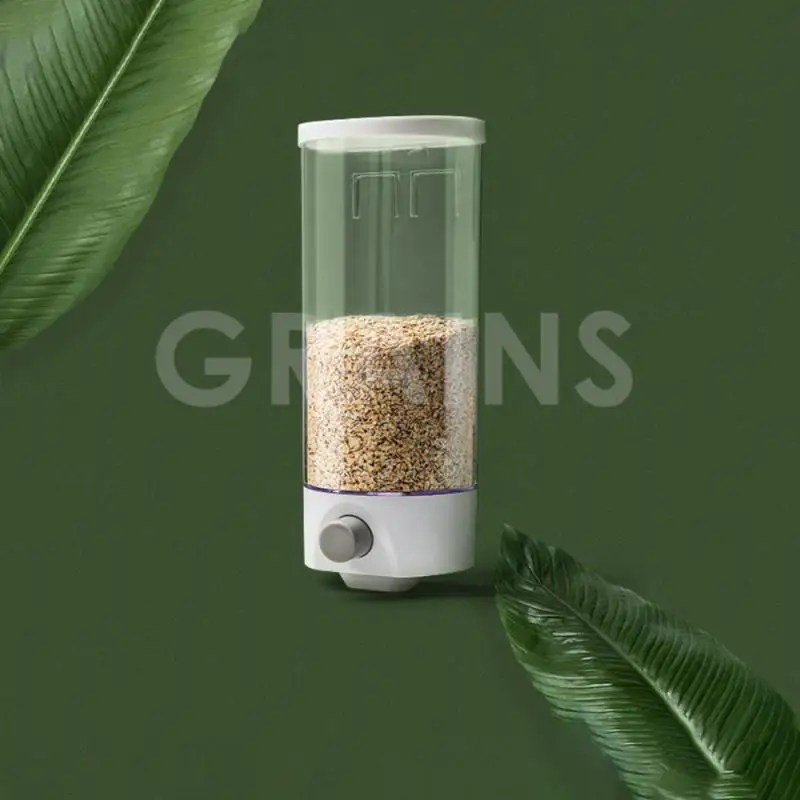 

1L/1.5L Sealed Rice Storage Box Wall Mounted Cereal Grain Container Dry Food Dispenser Grain Storage Jar Kitchen Storage Tools