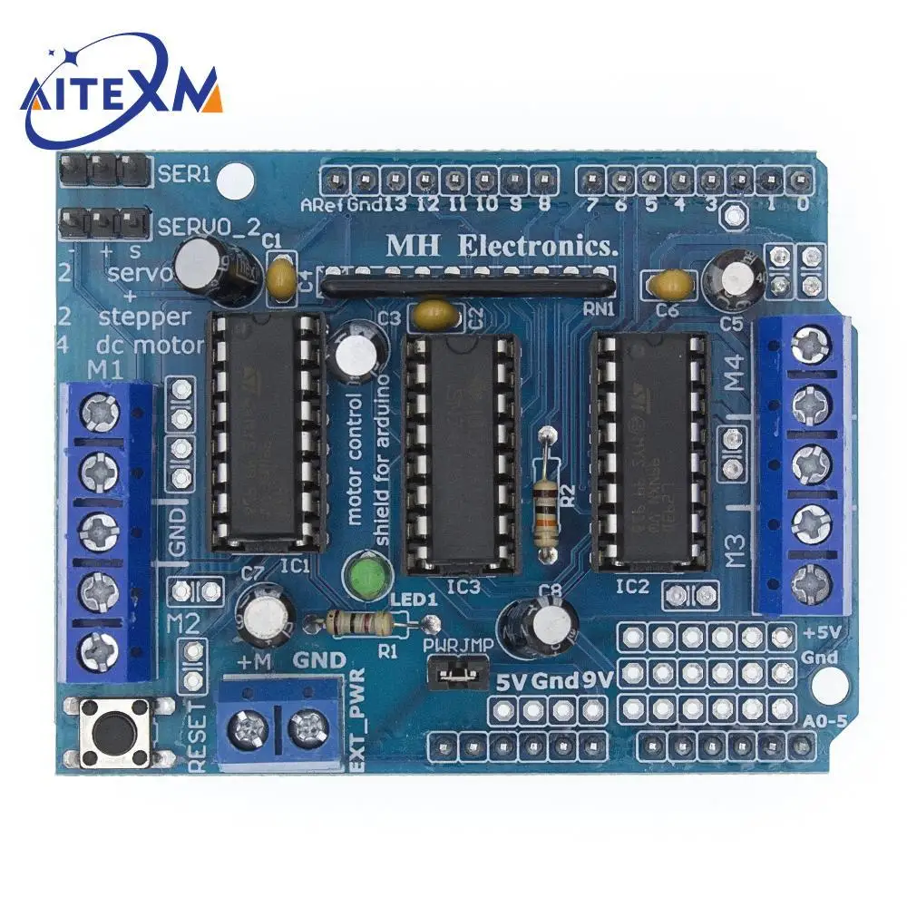 Плата расширения двигателя L293D для Arduino Mega2560 4-канальная UNO R3