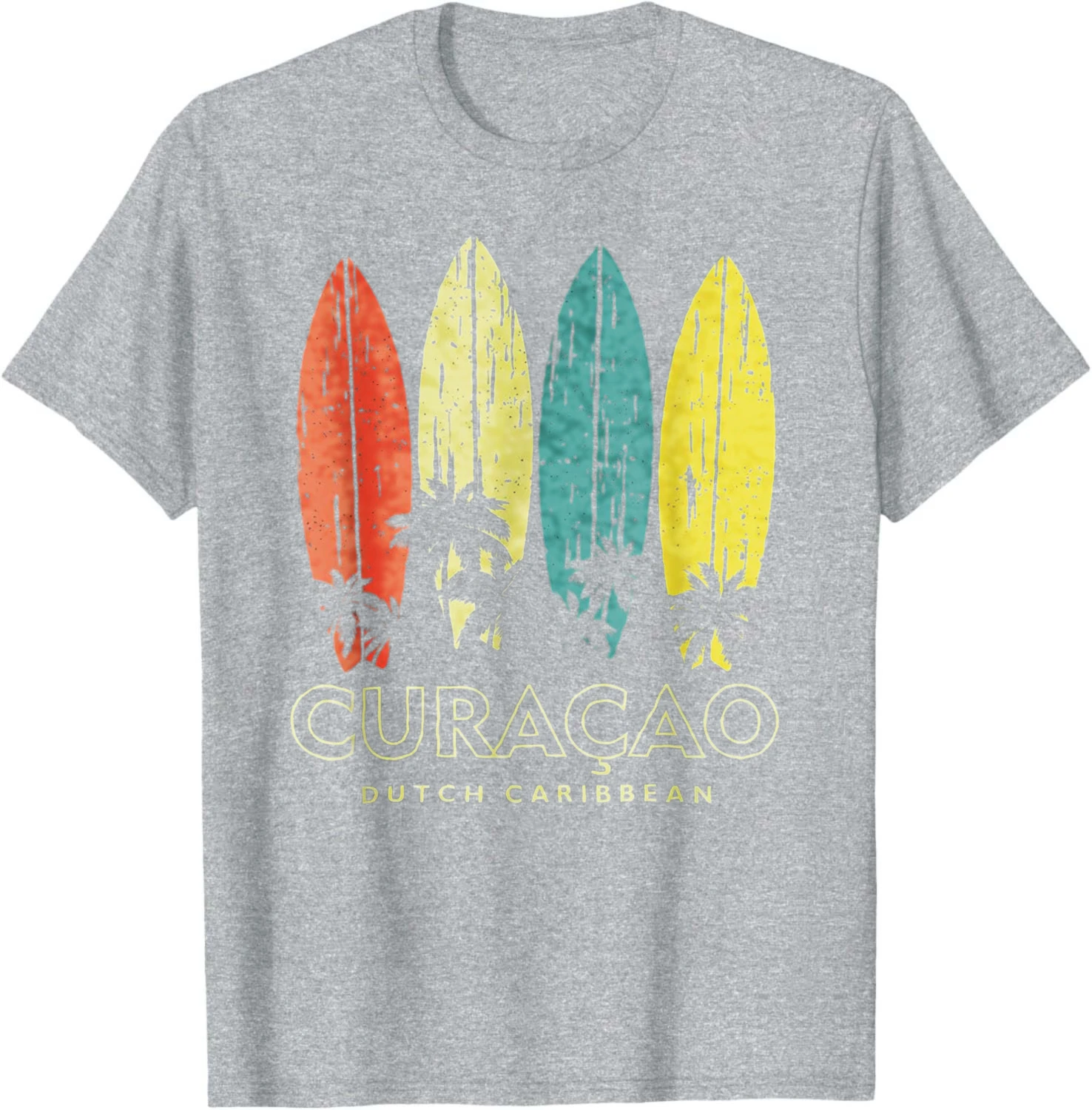 Футболка Curacao Retro Surfboards в винтажном стиле для мальчиков, девочек, мужчин и женщин, хлопковая футболка с графическим принтом, уличная одежда, Ropa Hombre (art.: 3920dba2000ff) - 3920dba2000ff