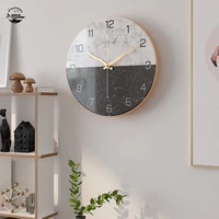 marble wall clock creative simplicity metal wall clock circular european home decoration reloj de pared para salon decorativo a