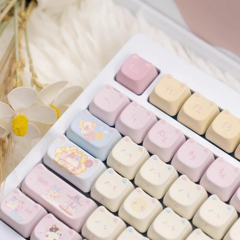 Клавиши с тематикой Cat Park 141 клавиши PBT 5-сторонняя Сублимация Мао профиль