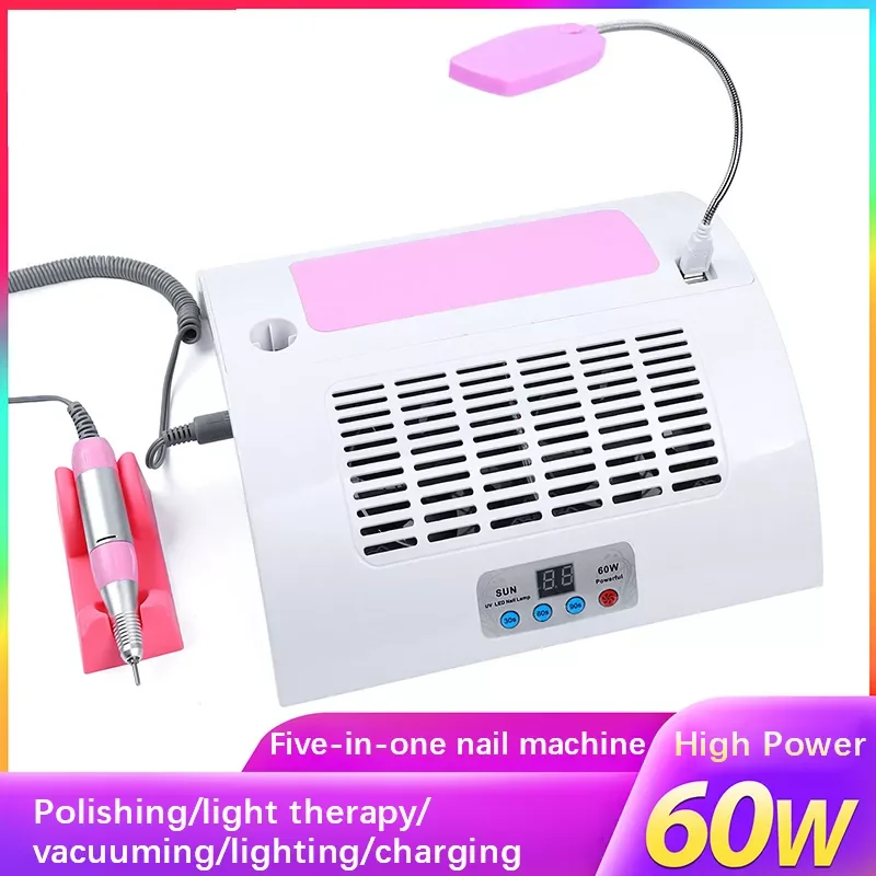 Portable Polisher Phototherapy Lamp 5 In 1 Multiple Functions Vacuum Lighting Nail Shop Dedicated Armor Sharpener Nail Lamp