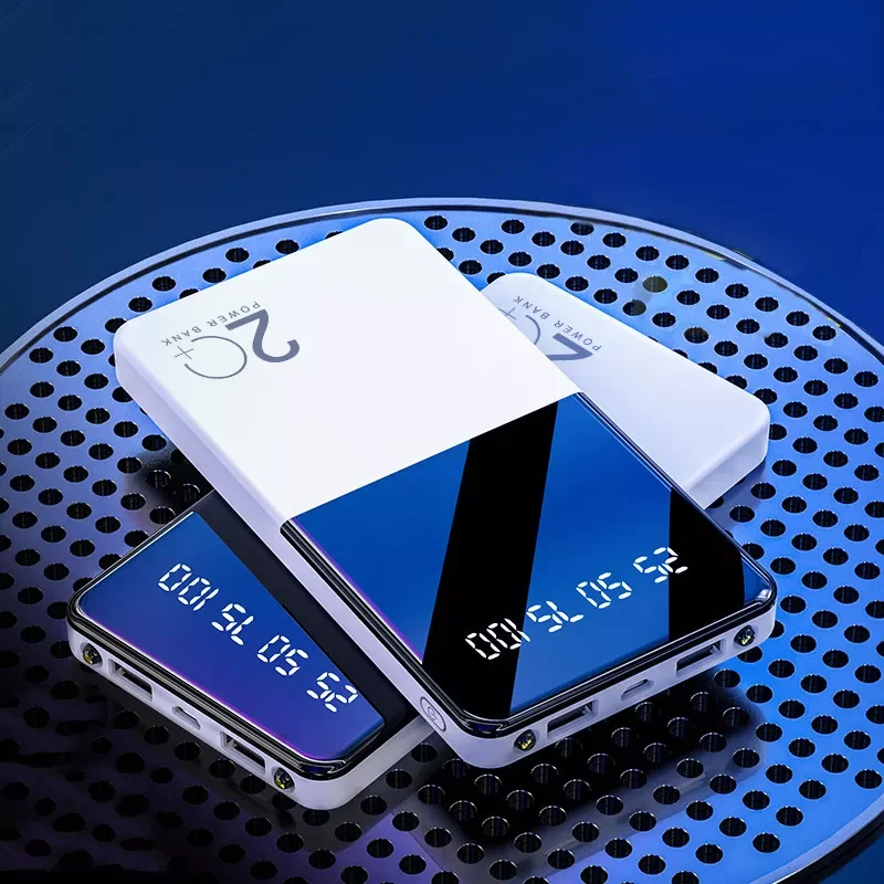 

Top. 20000mAh Power Bank Portable Charger Mirror Screen LED Digital Display Powerbank External Battery Pack Poverbank For All
