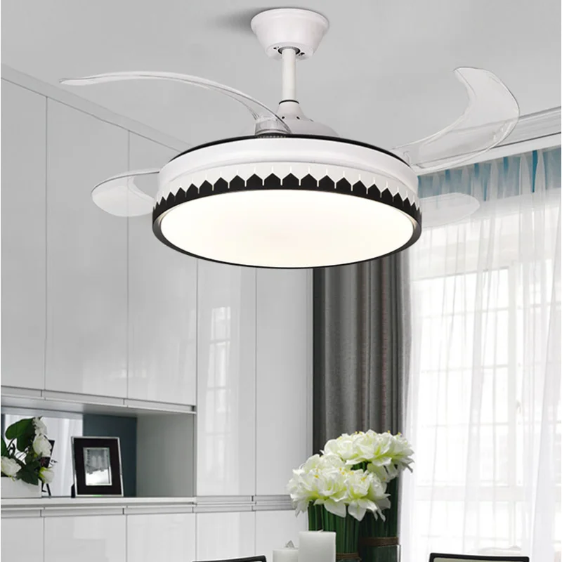 

Led Pendant Light Chandelier Fan Lamp Modern creative invisible Nordic simple household mute living bedroom smart electric