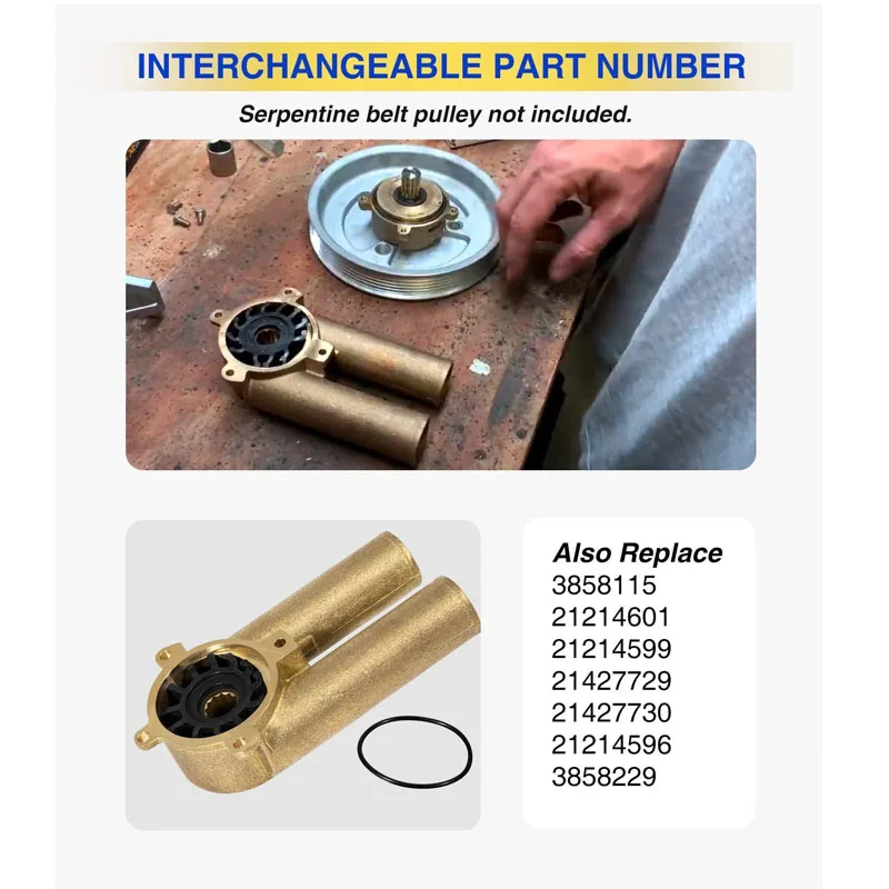 Boat Accessories Raw Water Sea Impeller Pump Housing For Volvo Penta, V6, V8, 4.3L, 5.0L, 5.7L, Also Replaces 21214599 3858115