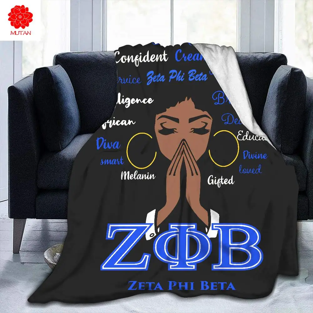 

Zeta Phi Beta Throw Blanket Ultra Soft Lightweight Flannel Blanket Bed Quilt Durable Home Decor Fleece Blanket for Sofa Travel