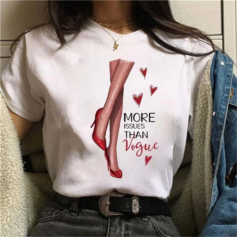 

Women Fashion Graphic Printed T-Shirt New Summer Printed Female Tshirt Harajuku Korean Style Short Sleeves Clothes Female